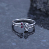 Stunning Silver  Dual Stone Adjustable Ring